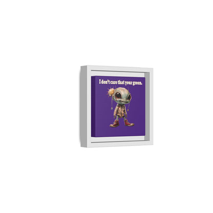 I don't care that your green - framed canvas art (purple)