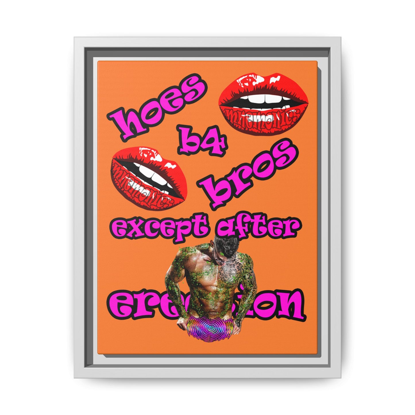 hoes b4 bros - framed canvas art (crusta)