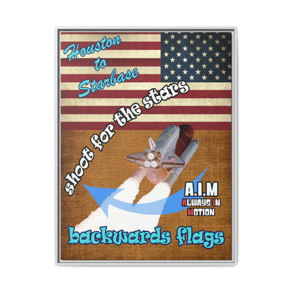 shoot for the stars - framed canvas art (brown papyrus)