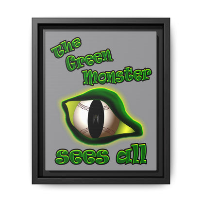 green monster - framed canvas art (grey)