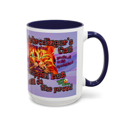schrodinger's cat - Accent Mug (light blue-pink wave)
