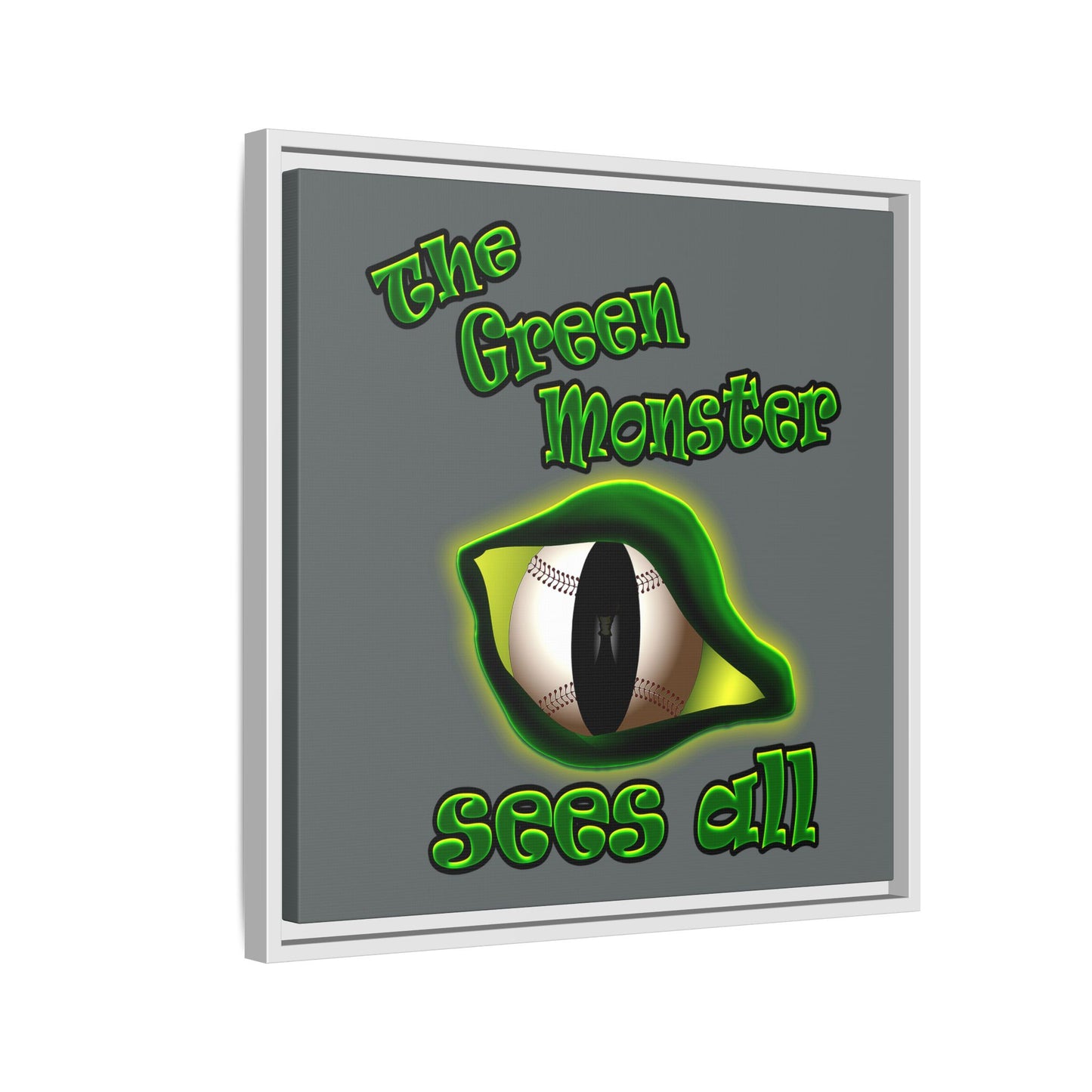 green monster - framed canvas art (dark grey)