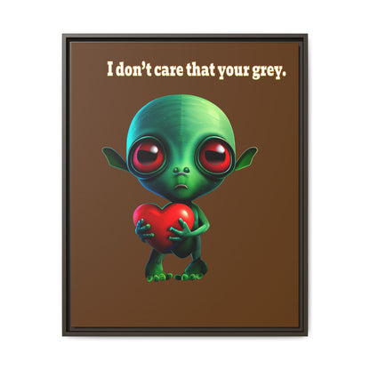 I don't care that your grey - framed canvas art (brown)