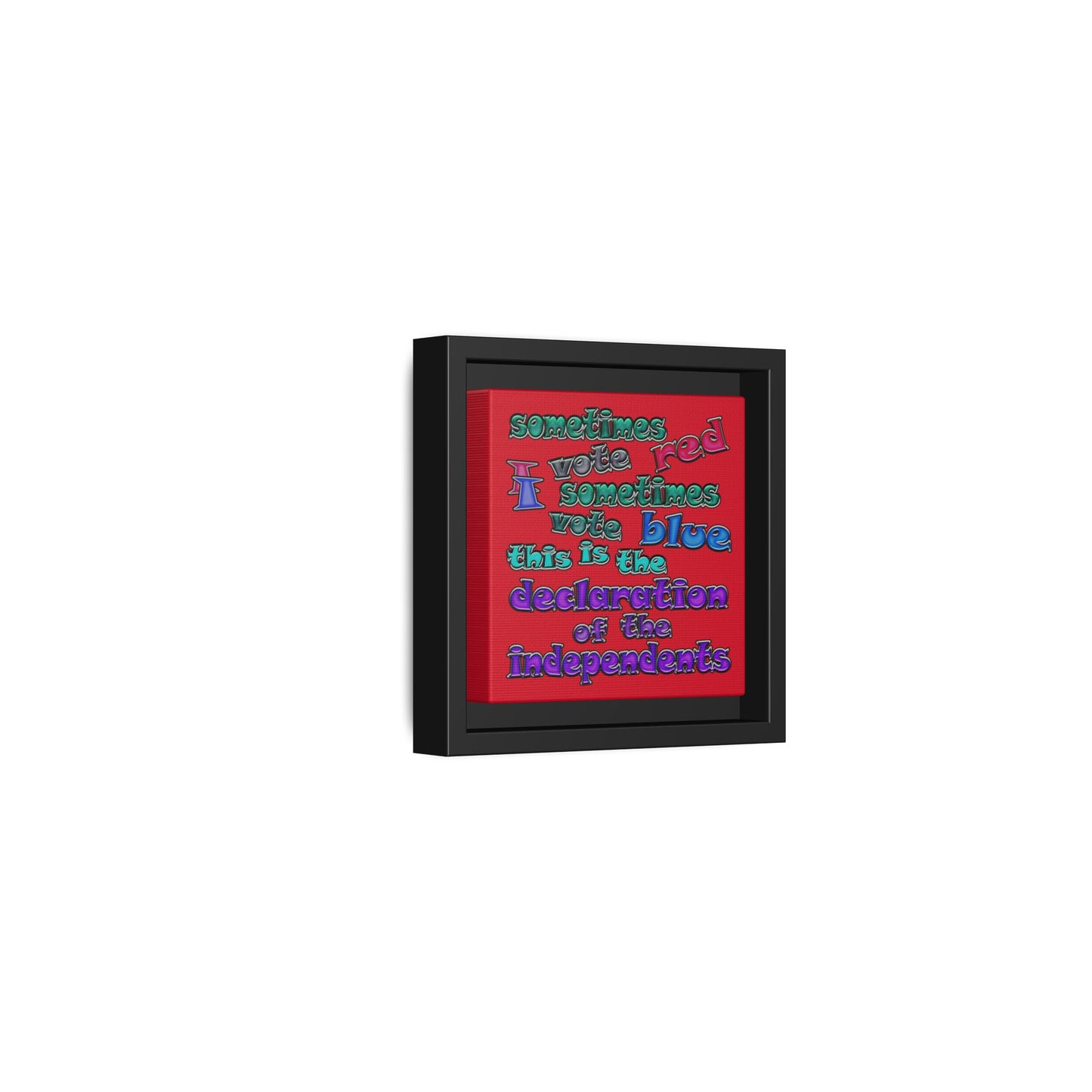 declaration of the independents - framed canvas art (dark red)