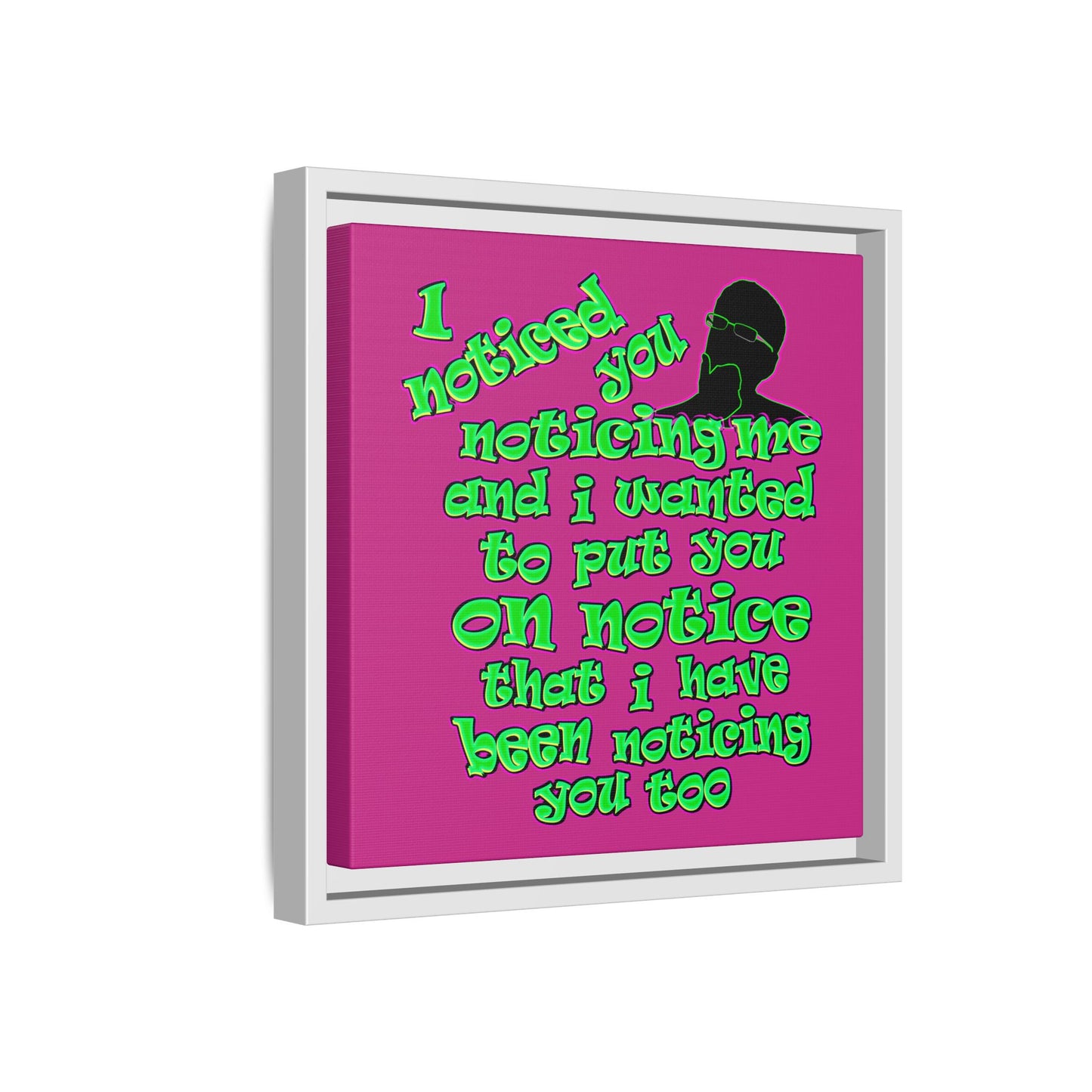 noticed you noticing - framed canvas art (pink)