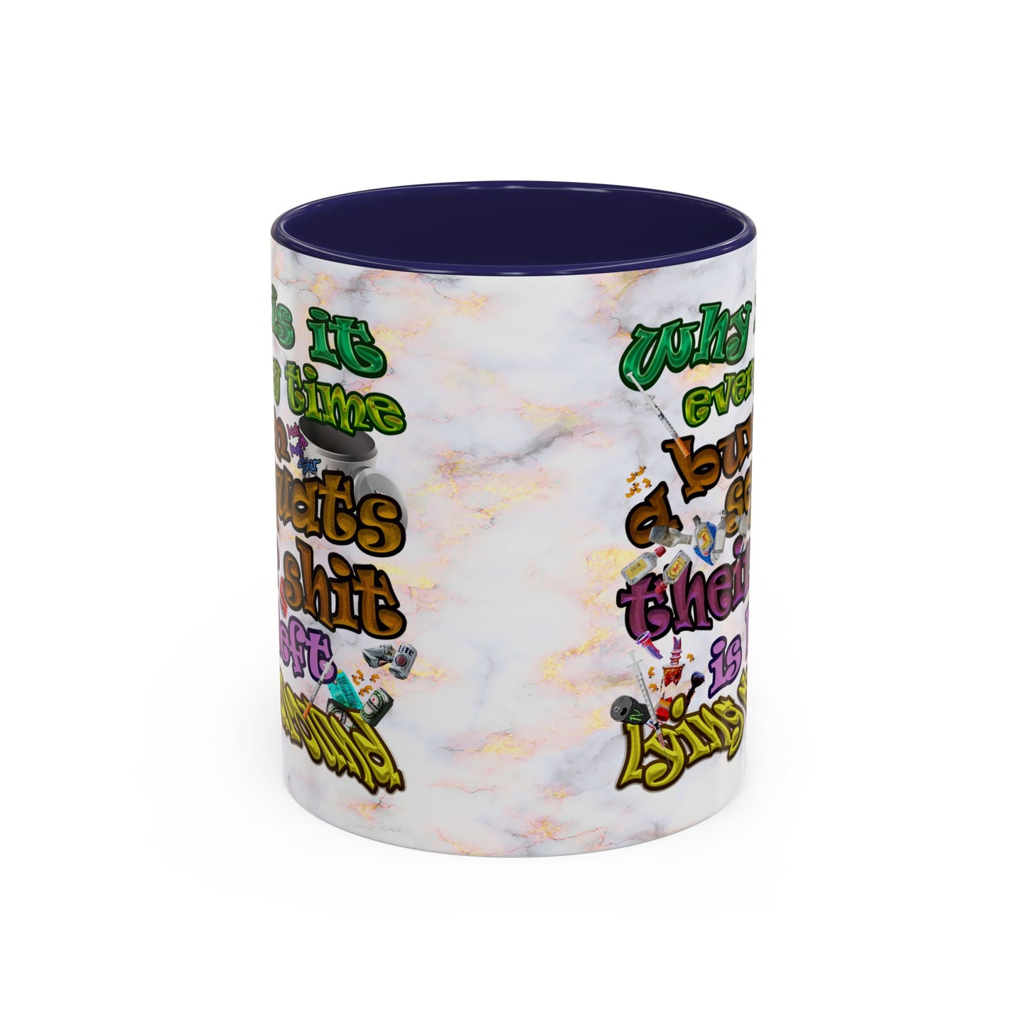 the bum's shit - Accent Mug (white marble)