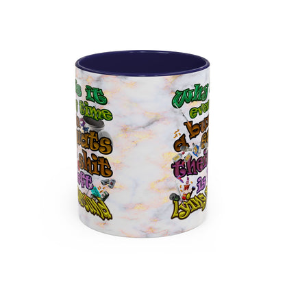 the bum's shit - Accent Mug (white marble)