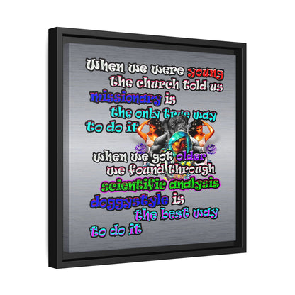 doggystyle - framed canvas art (brushed nickel)