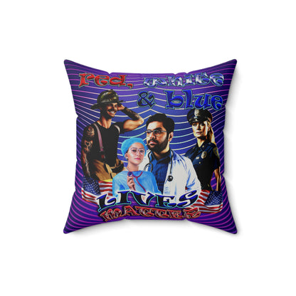rw&b lives matter - Faux Suede Square Pillow - (purple wave)