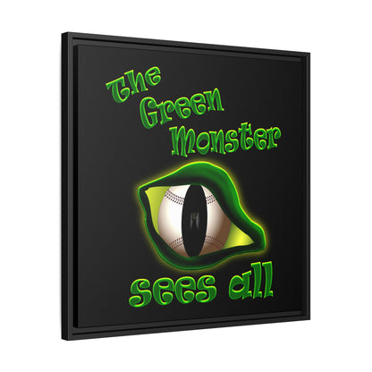 green monster - framed canvas art (black)