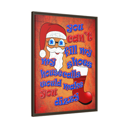 santa's shoes - framed canvas art (burnt orange)