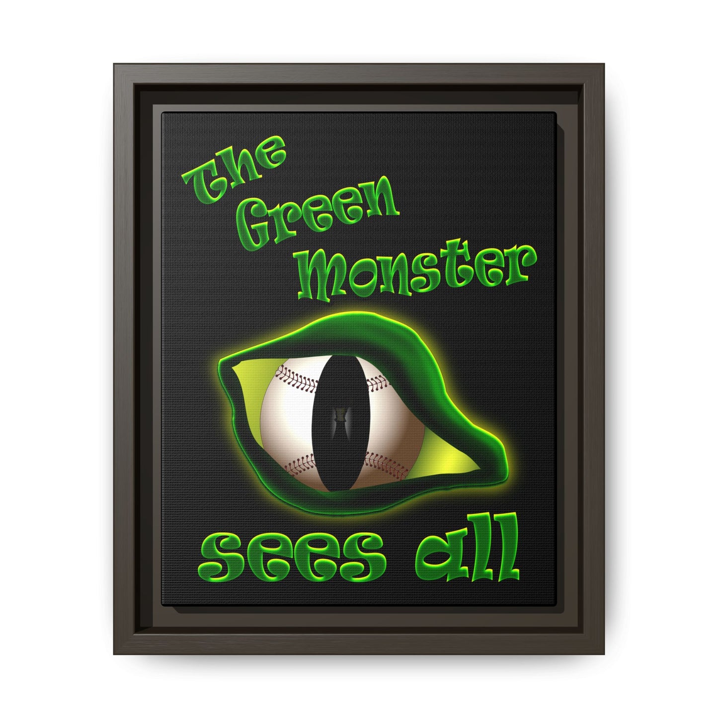 green monster - framed canvas art (black)