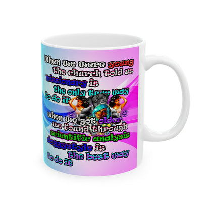 doggystyle - White Mug (light blue-pink wave)
