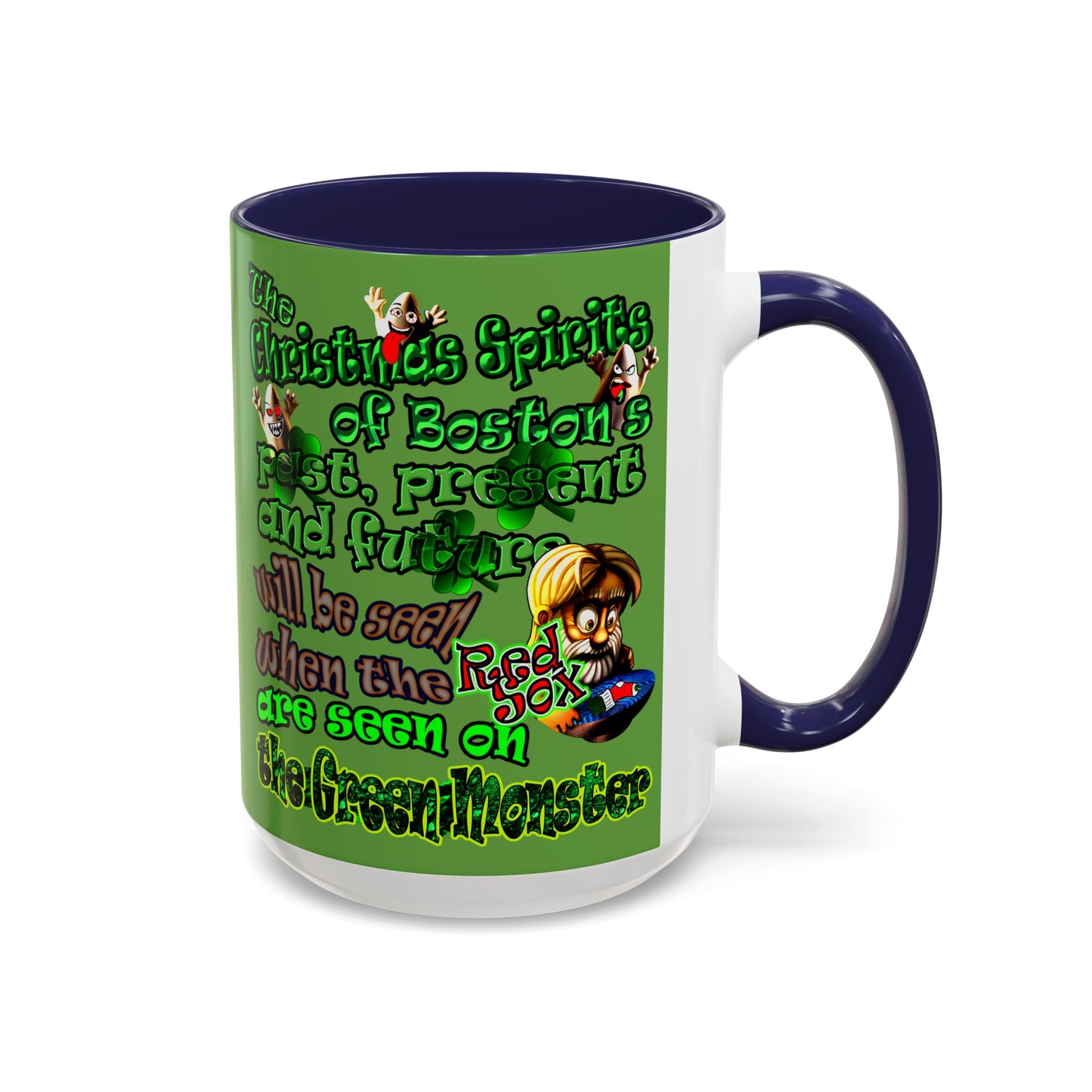 christmas spirits of boston - Accent Mug (green)
