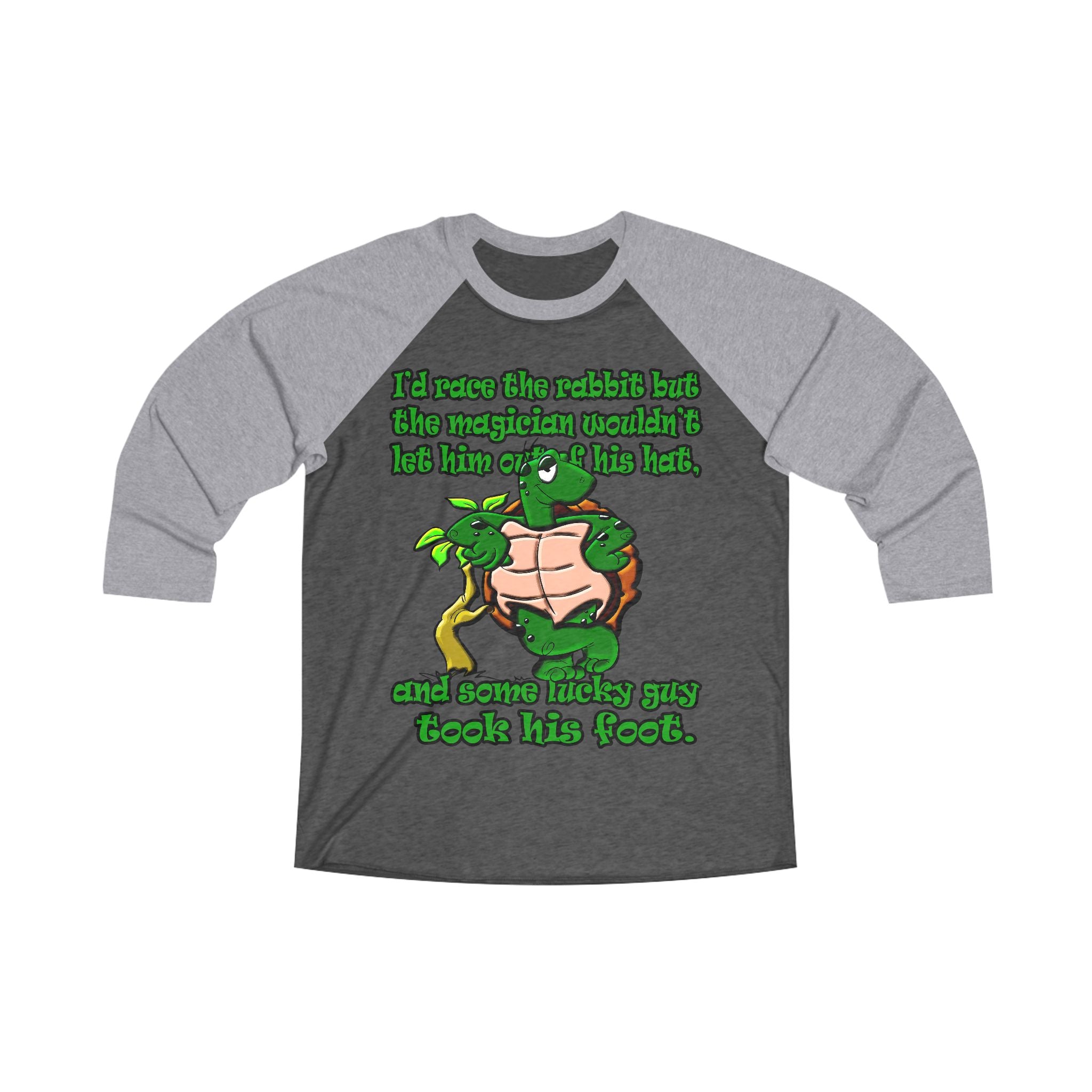 turtle race - Unisex Tri-Blend 3\4 Raglan Tee