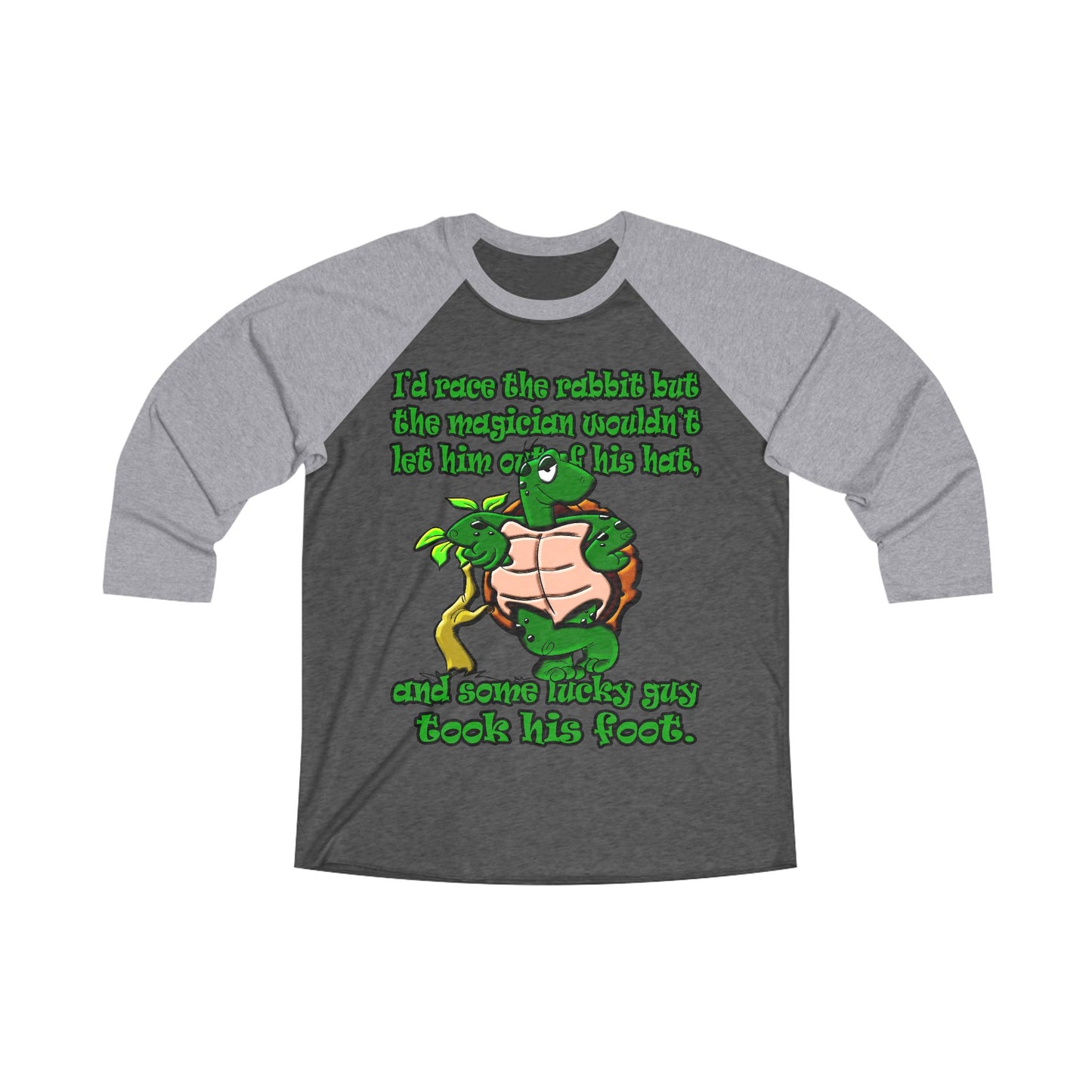 turtle race - Unisex Tri-Blend 3\4 Raglan Tee