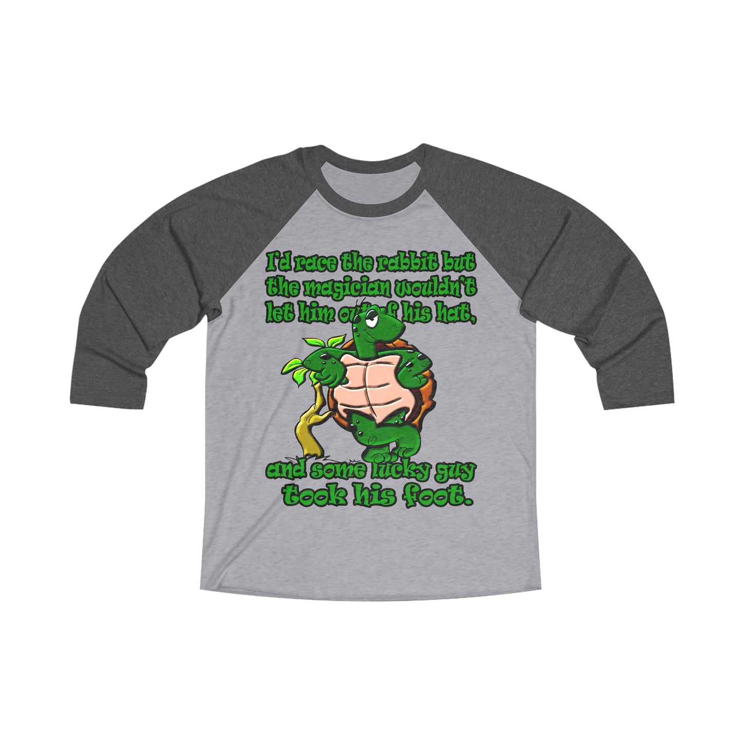 turtle race - Unisex Tri-Blend 3\4 Raglan Tee