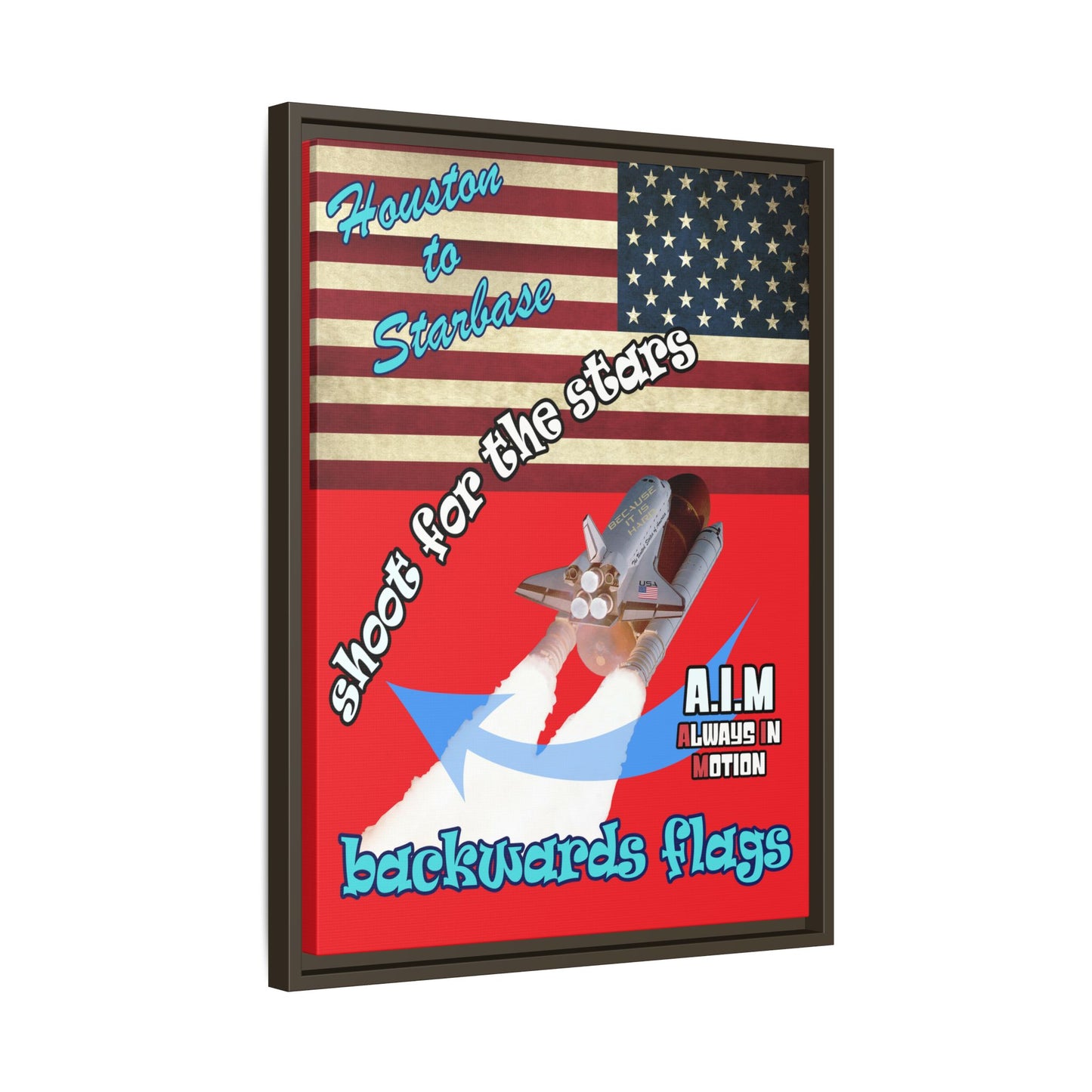 shoot for the stars - framed canvas art (red)