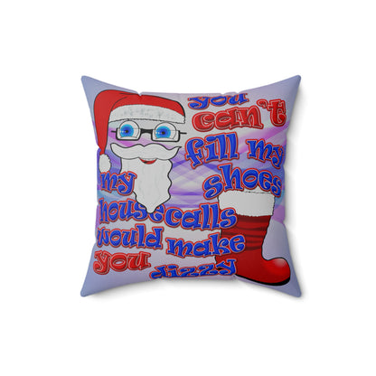 santa's shoes - Spun Polyester Square Pillow - (light blue-pink wave)