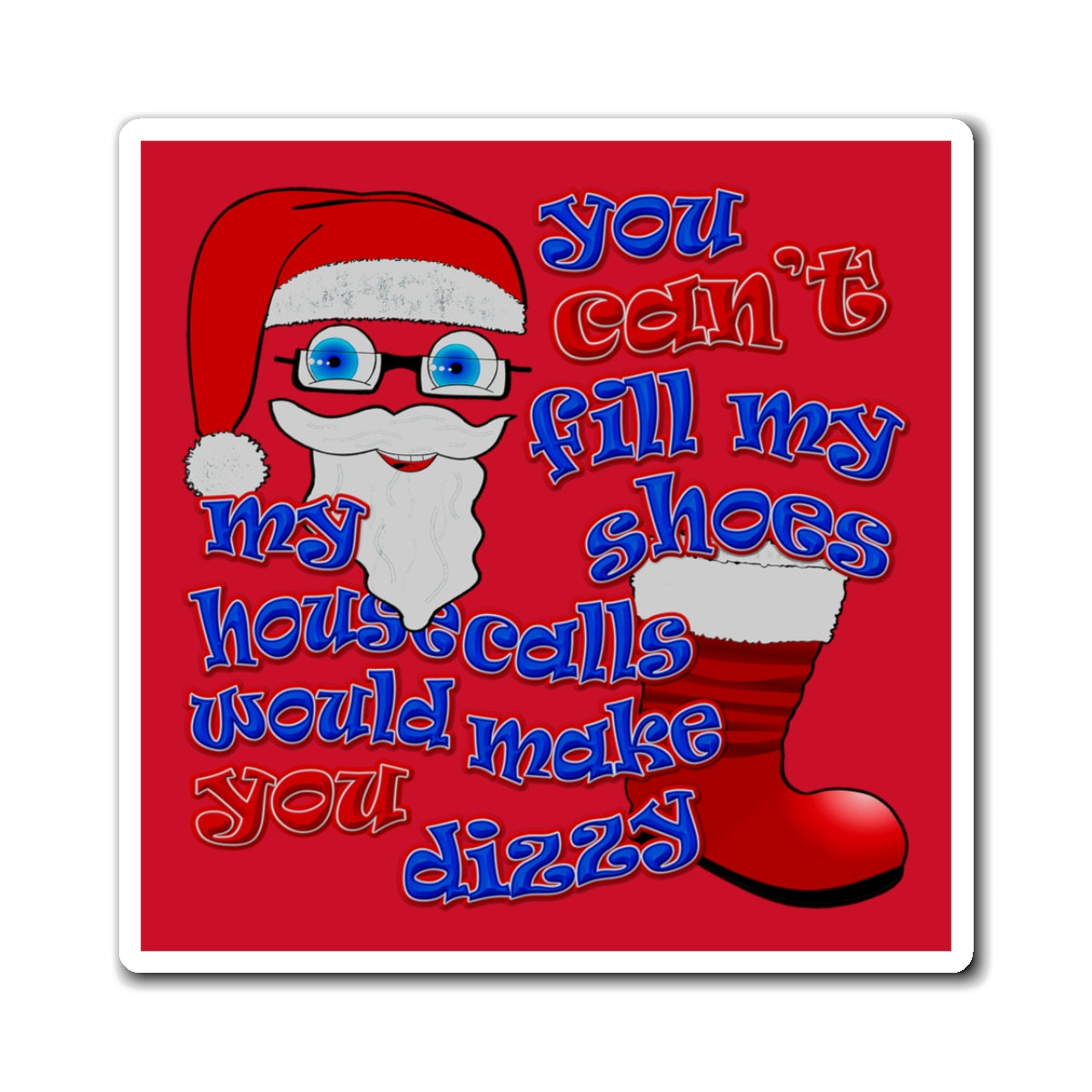 santa's shoes - Magnets - (dark red)