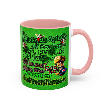 christmas spirits of boston - Accent Mug (green turf)