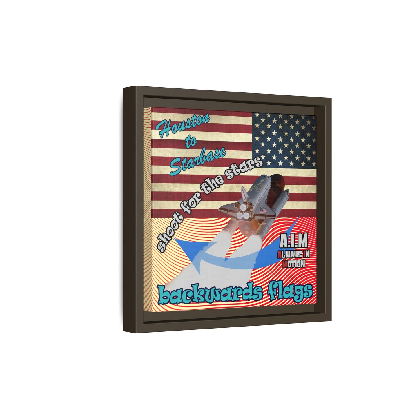 shoot for the stars - framed canvas art (yellow-orange wave)