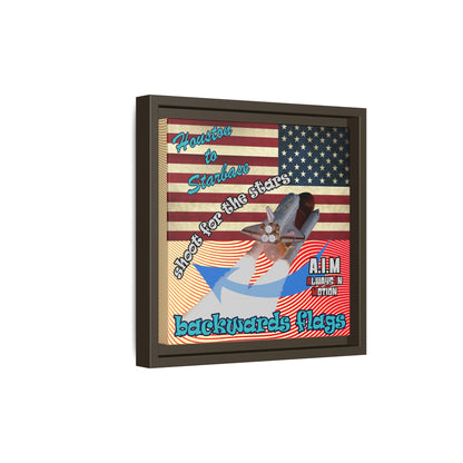 shoot for the stars - framed canvas art (yellow-orange wave)