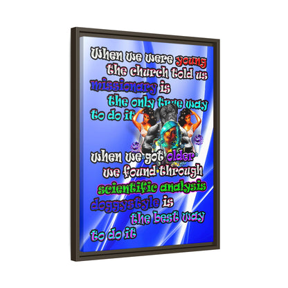 doggystyle - framed canvas art (blue-white wave)