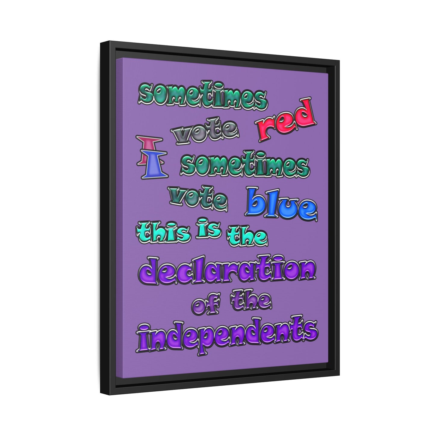 declaration of the independents - framed canvas art (light purple)