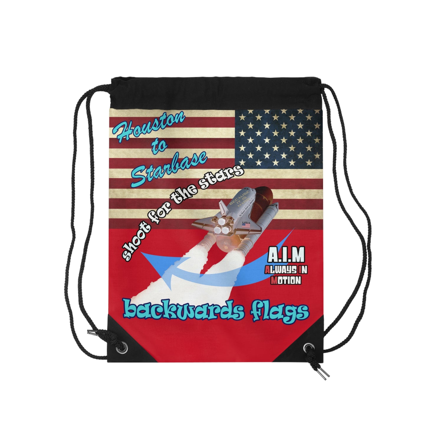 shoot for the stars - Drawstring Bag (dark red)