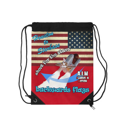 shoot for the stars - Drawstring Bag (dark red)
