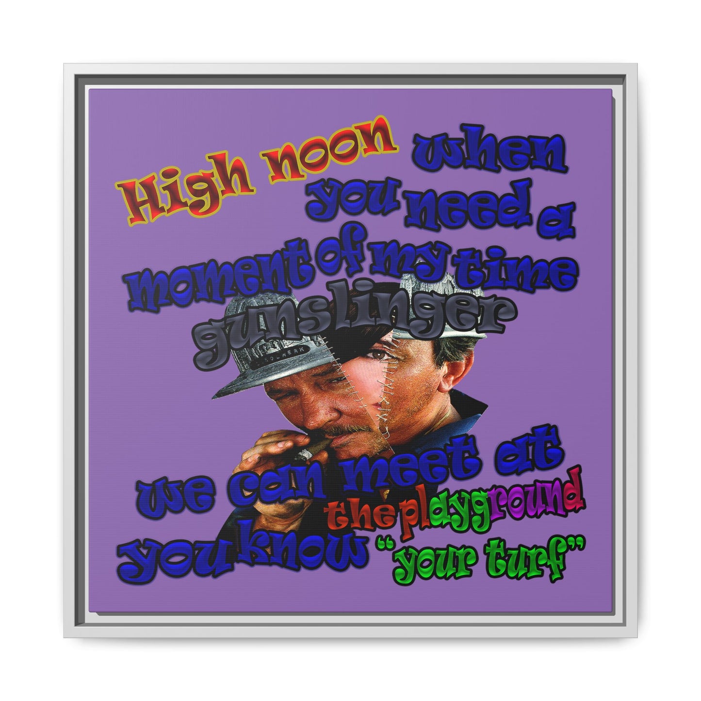 high noon - framed canvas art (light purple)