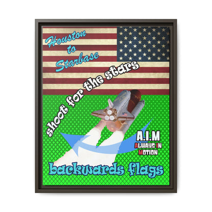 shoot for the stars - framed canvas art (logo green)