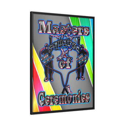 em cee squared - framed canvas art (rainbow split)