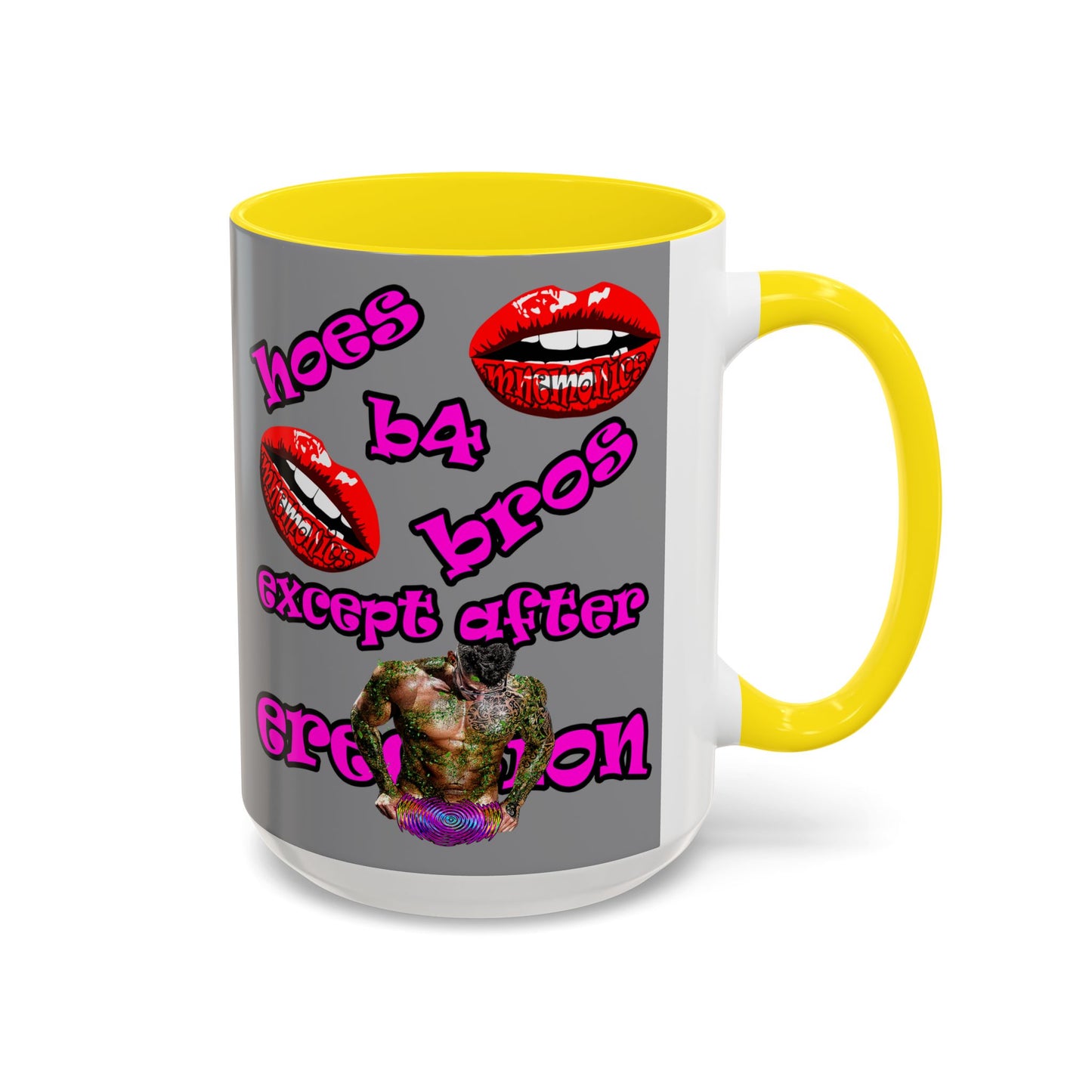 hoes b4 bros - Accent Mug (grey)