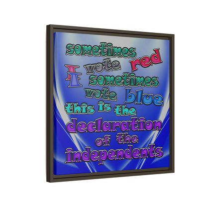 declaration of the independents - framed canvas art (blue-white wave)