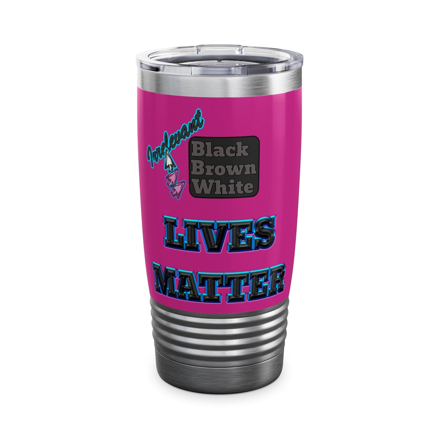irrelevant - Ringneck Tumbler, 20oz (pink)