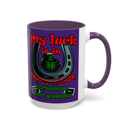 my luck - Accent Mug (purple)