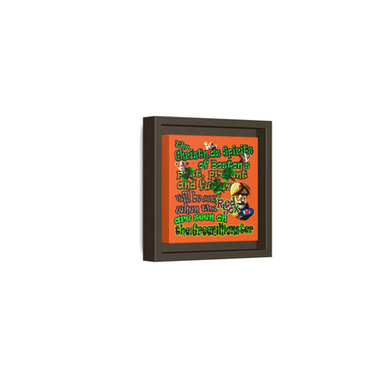 christmas spirits of boston - framed canvas art (orange)