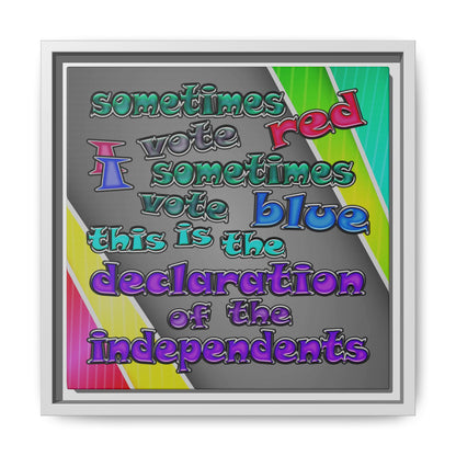 declaration of the independents - framed canvas art (rainbow split)