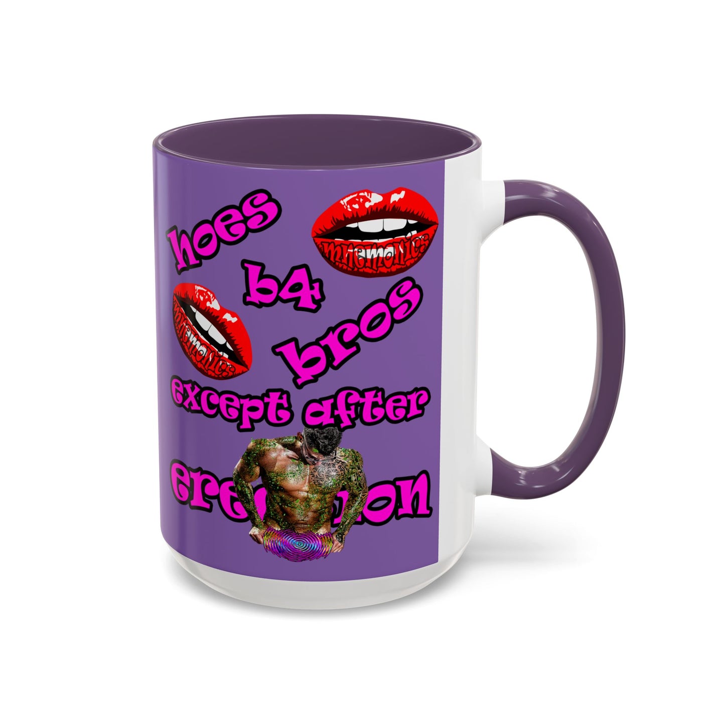 hoes b4 bros - Accent Mug (light purple)