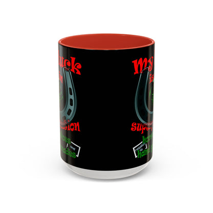 my luck - Accent Mug (black)