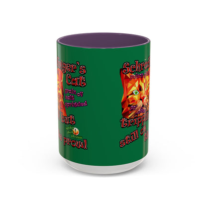 schrodinger's cat - Accent Mug (dark green)