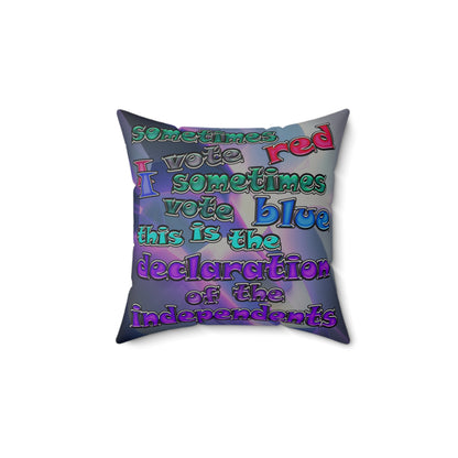declaration of the independents - Faux Suede Square Pillow - (grey-pink wave)
