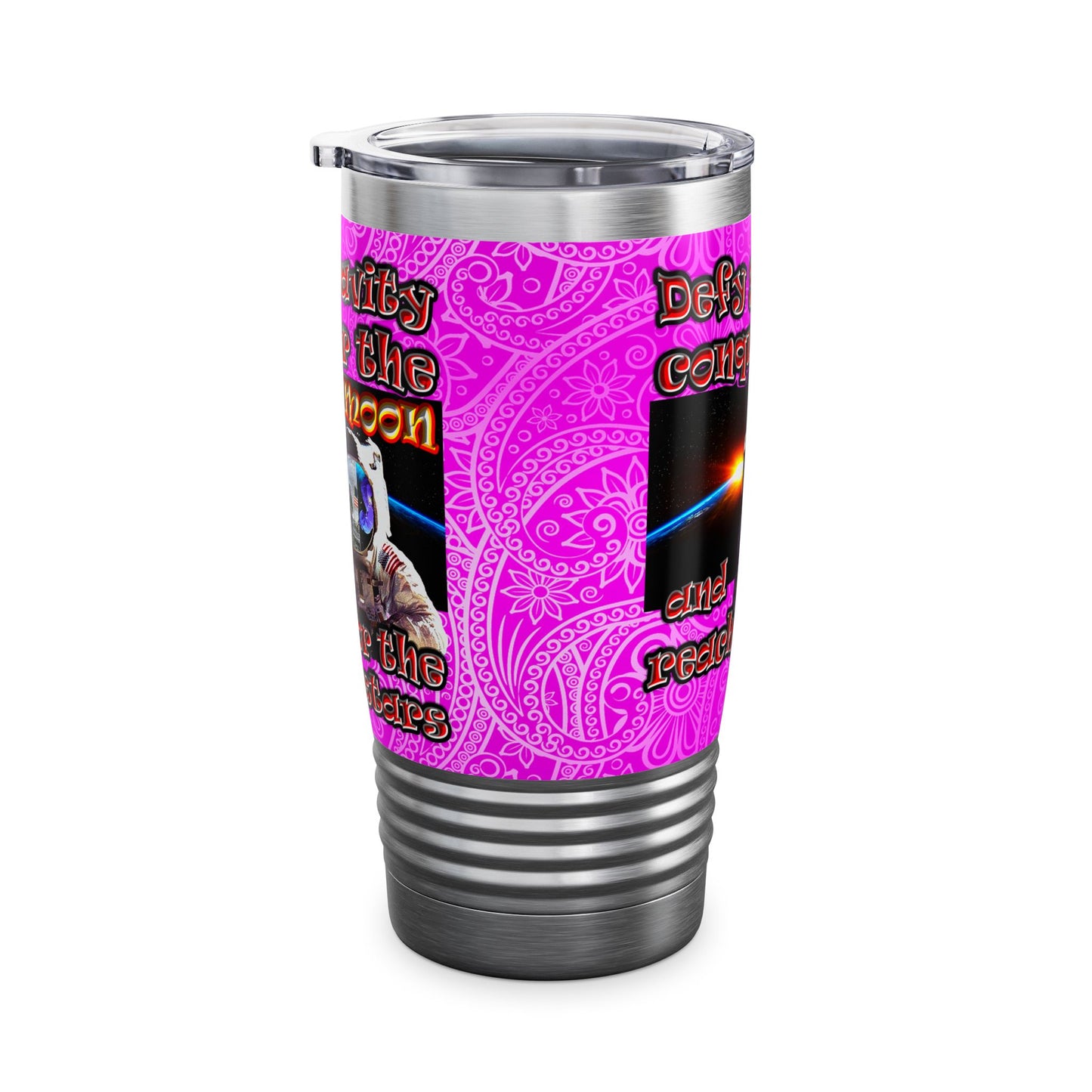 defy conquer reach - Ringneck Tumbler, 20oz (pink swirl)