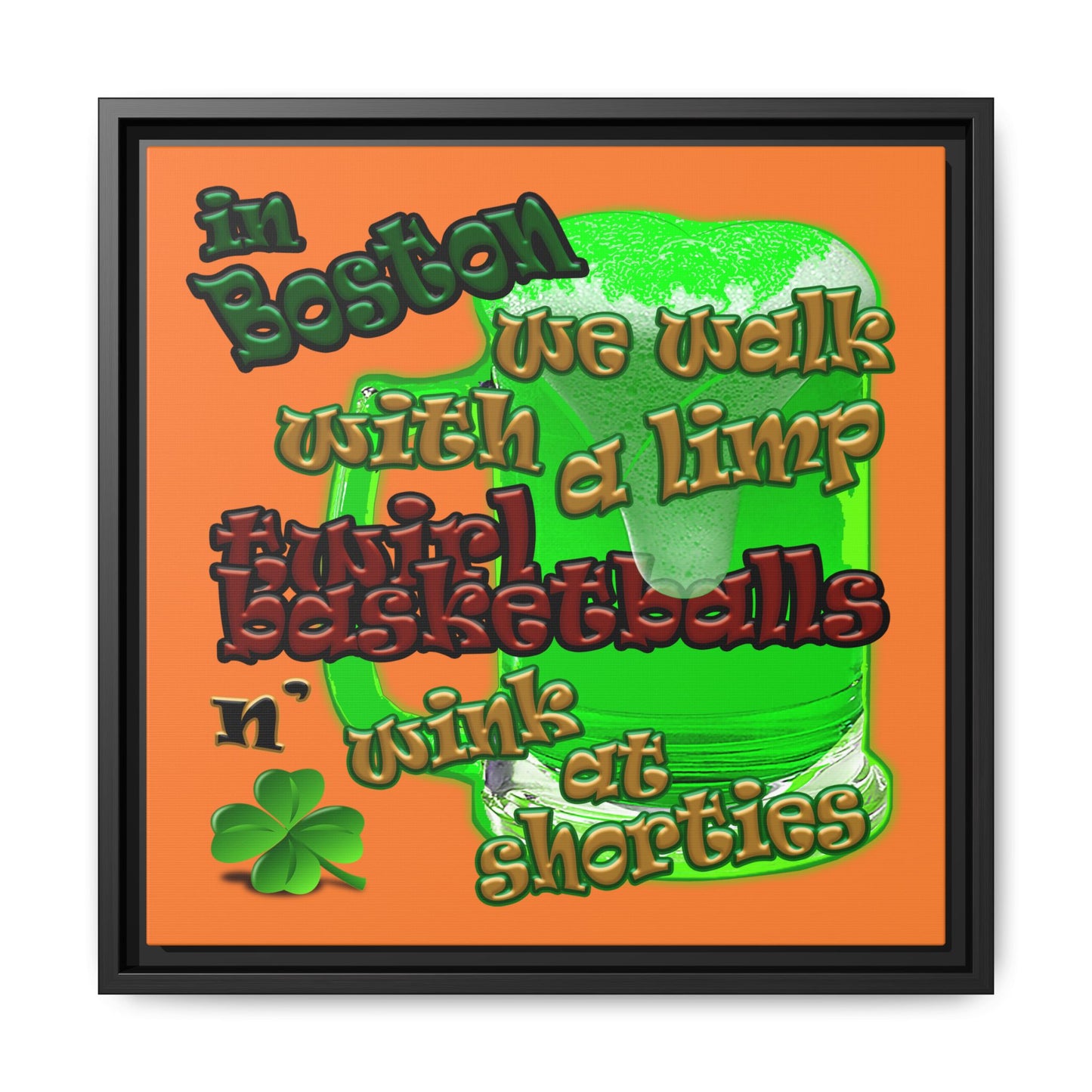 celtics logo - framed canvas art (crusta)