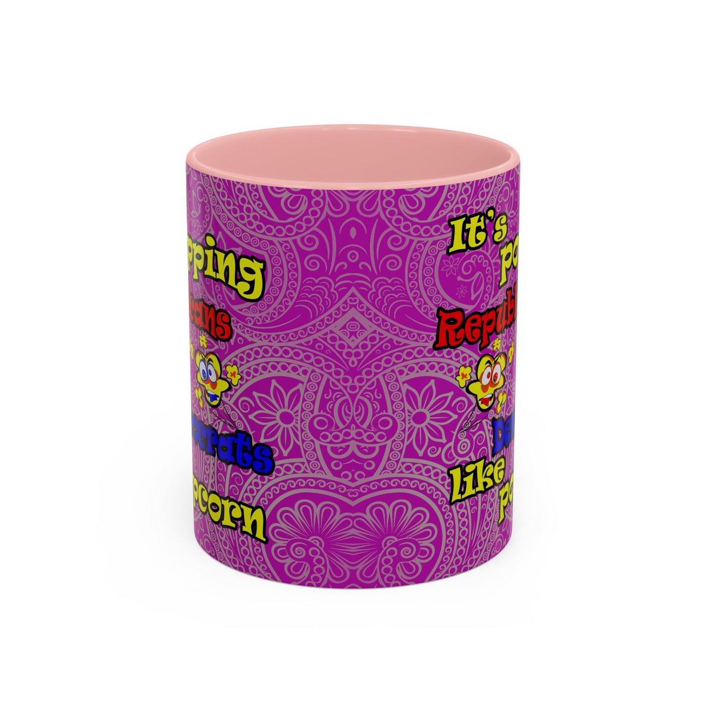 popping like popcorn - Accent Mug (pink swirl)