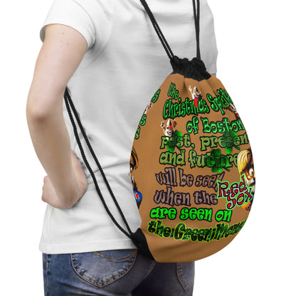 christmas spirits of boston - Drawstring Bag (light brown)
