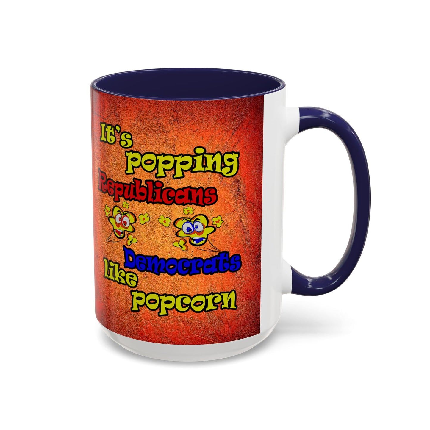 popping like popcorn - Accent Mug (burnt orange)