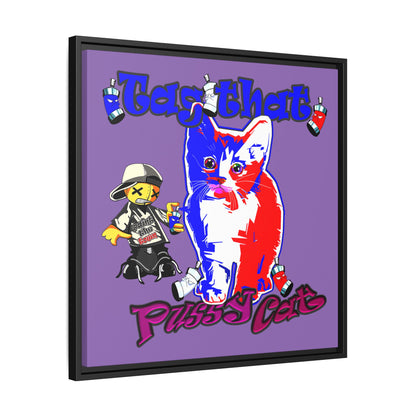 tag that - framed canvas art (light purple)